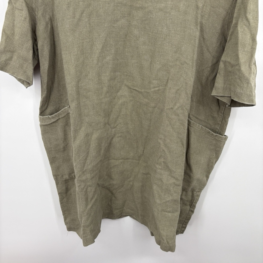 Oak Fort Linen Kaftan Dress Women One Size Lagenlook Oversized Scandi Minimalist - Picture 7 of 9